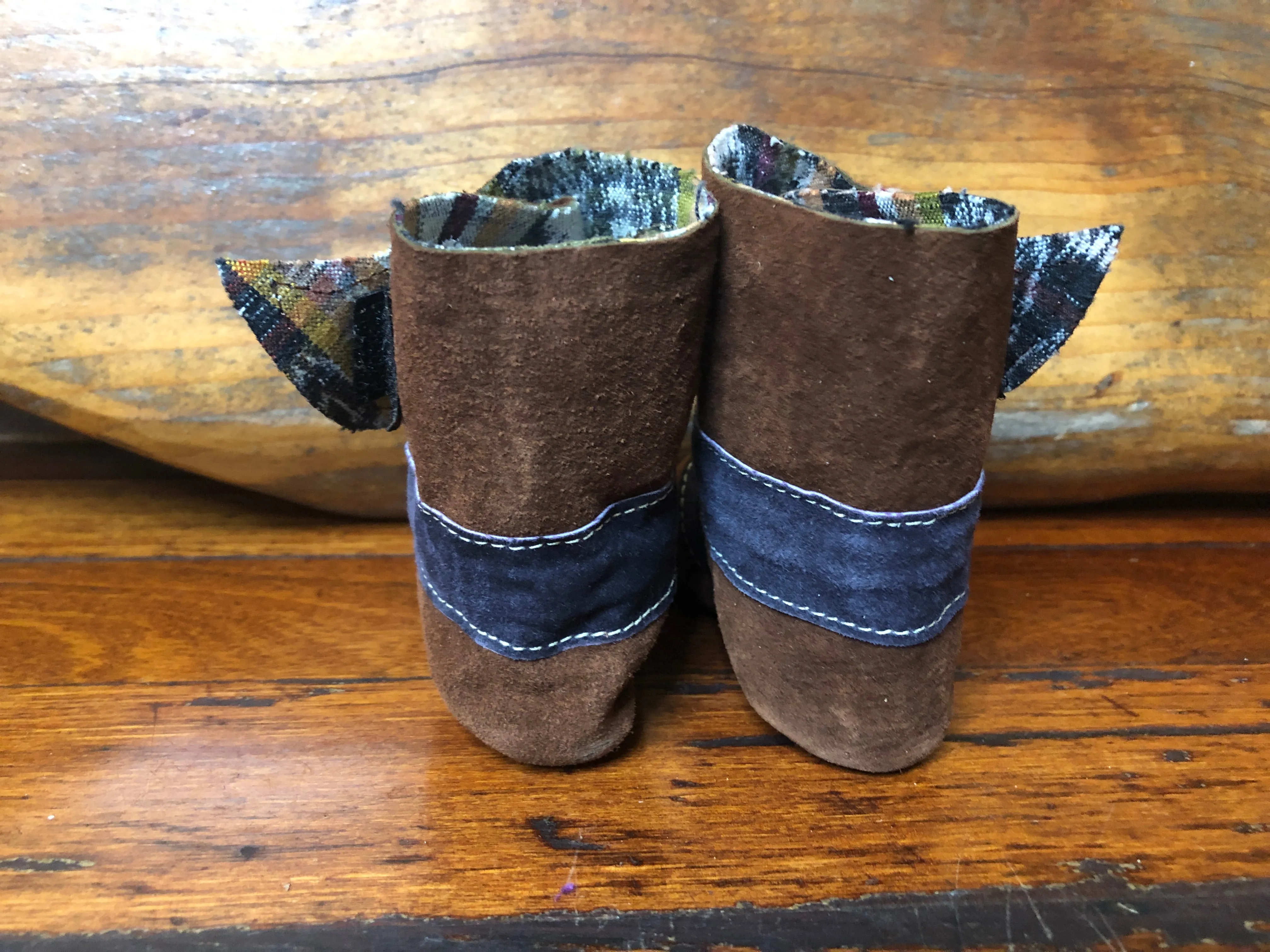 Size 19 Baby Ninja Boots - Brown and Black Aztec