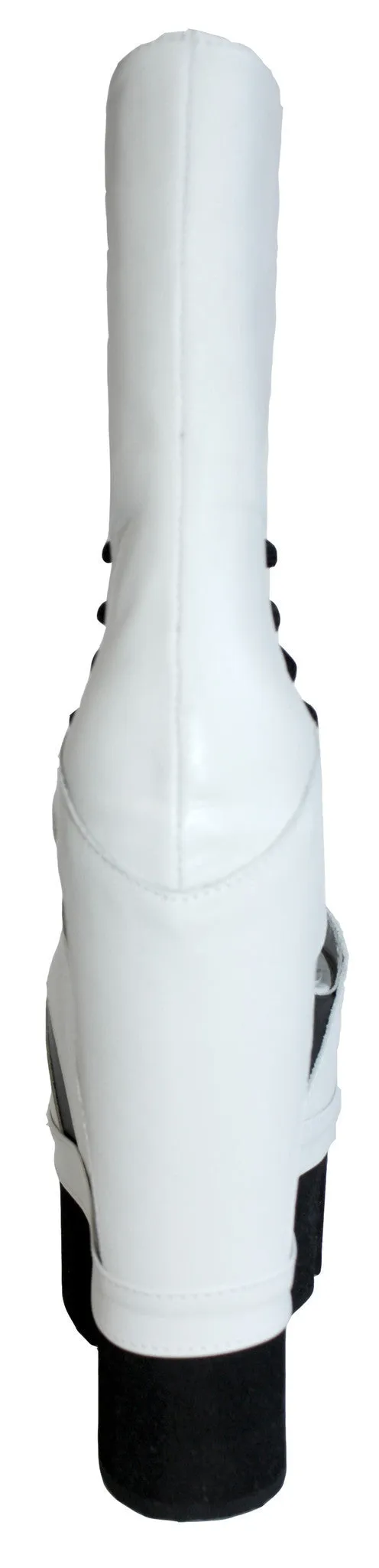 Sport Lace-Up Wedge - White with Black Sole
