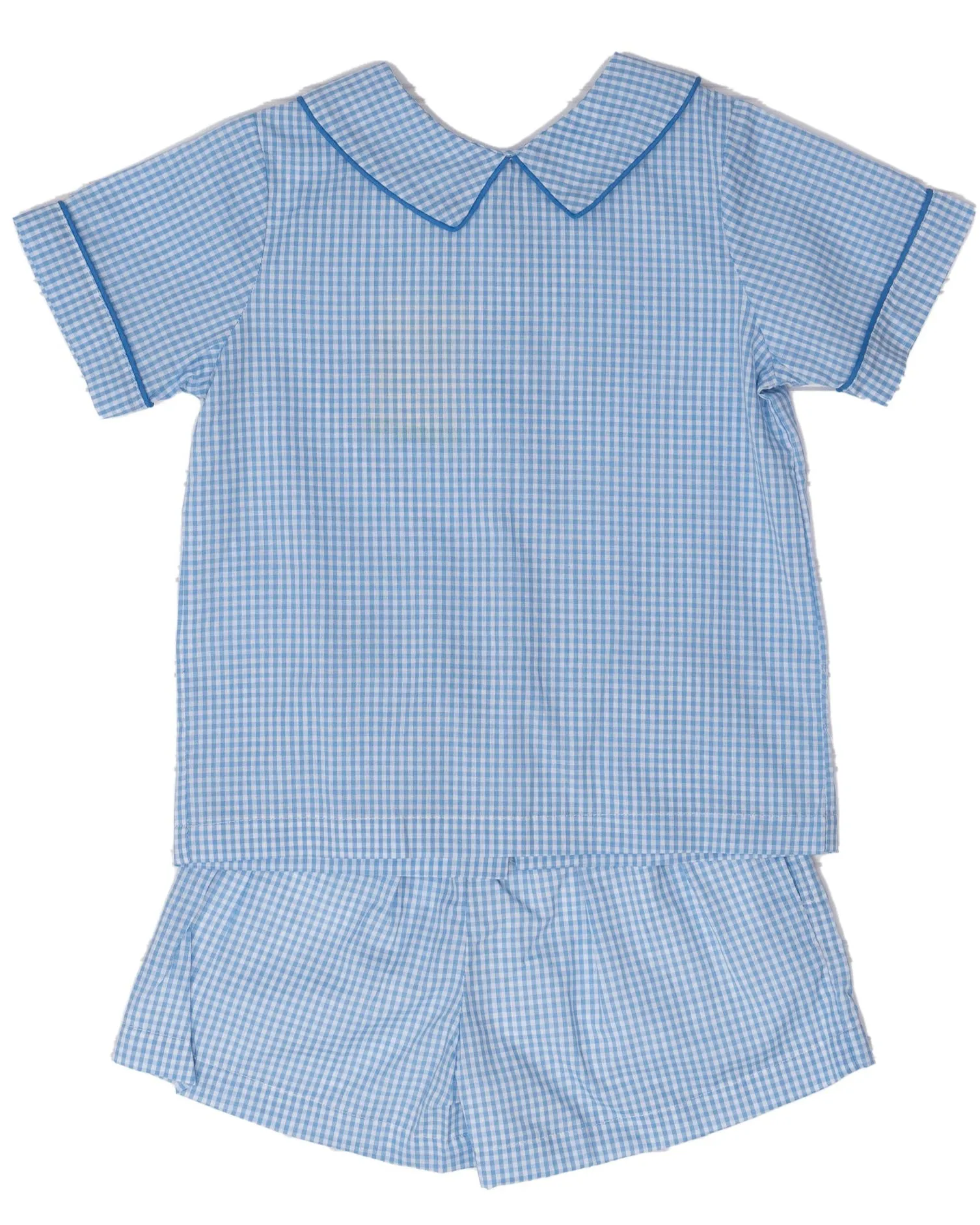 Steven Blue Check Shorts Set