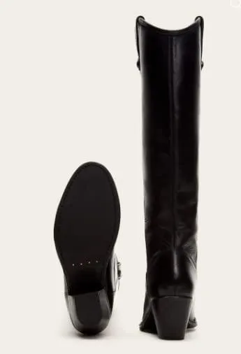 The Frye Company Womens Black Jackie Button Tall Size 6 Oiled Leather Boots