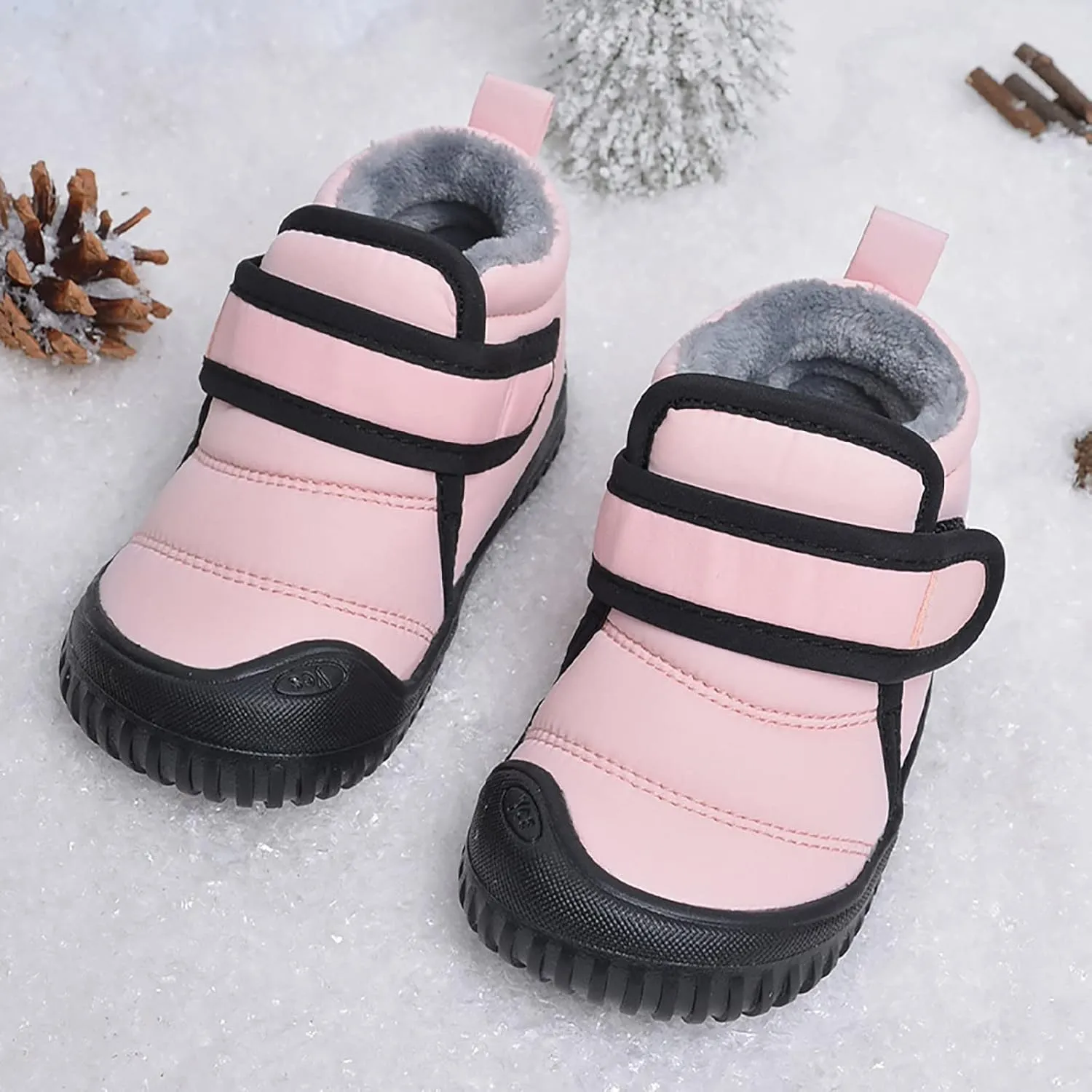Toddler Unisex Winter Snow Boots Boys Girls Cold Weather Faux  Thermal Lined Winter Anti Boots for Girls Color