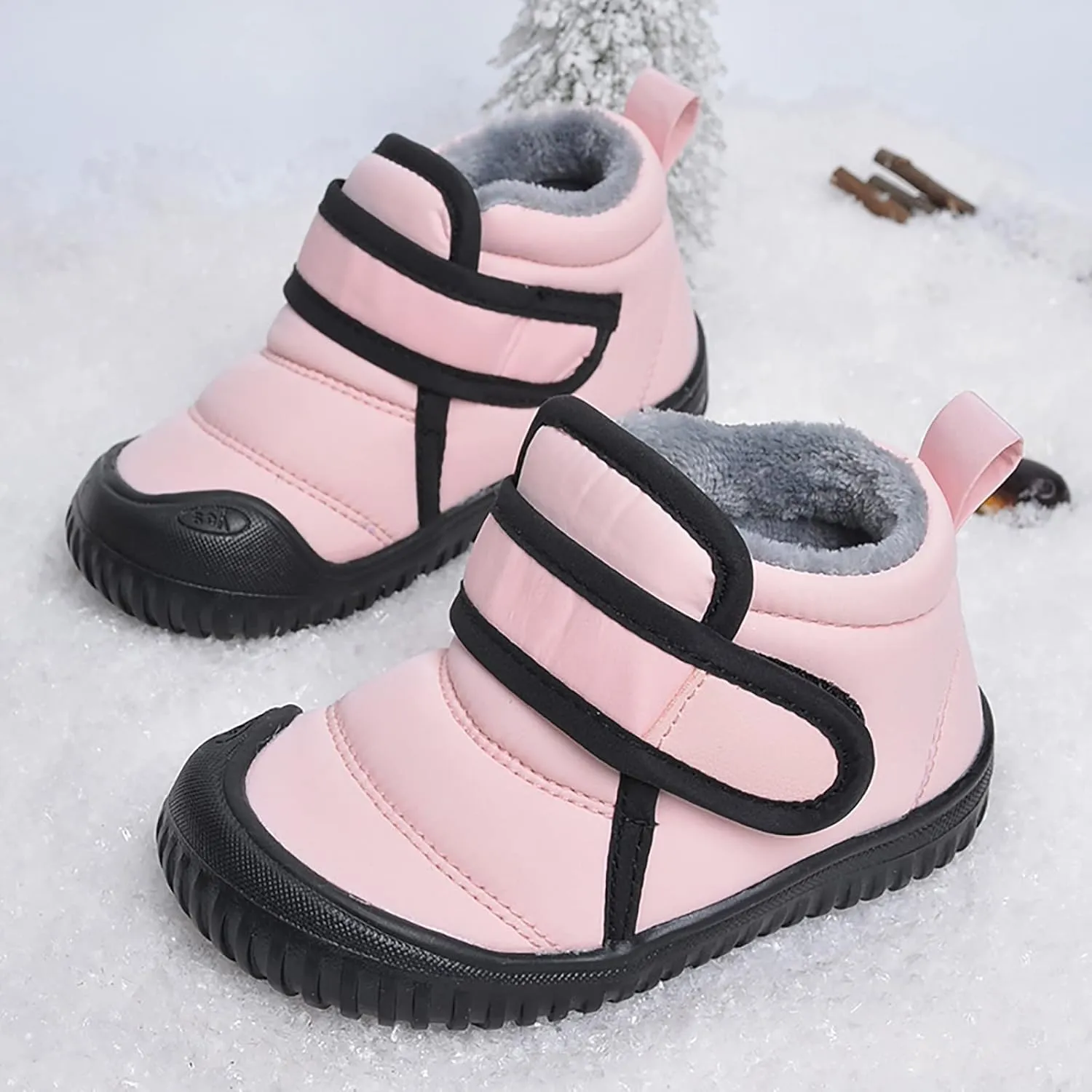 Toddler Unisex Winter Snow Boots Boys Girls Cold Weather Faux  Thermal Lined Winter Anti Boots for Girls Color