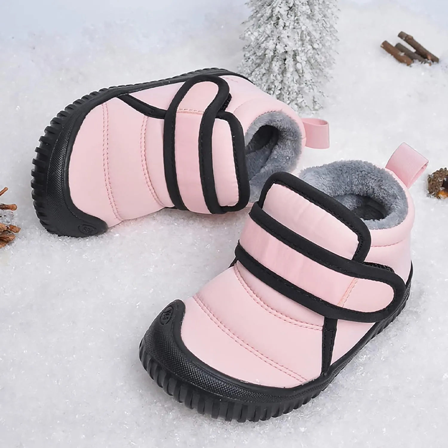 Toddler Unisex Winter Snow Boots Boys Girls Cold Weather Faux  Thermal Lined Winter Anti Boots for Girls Color