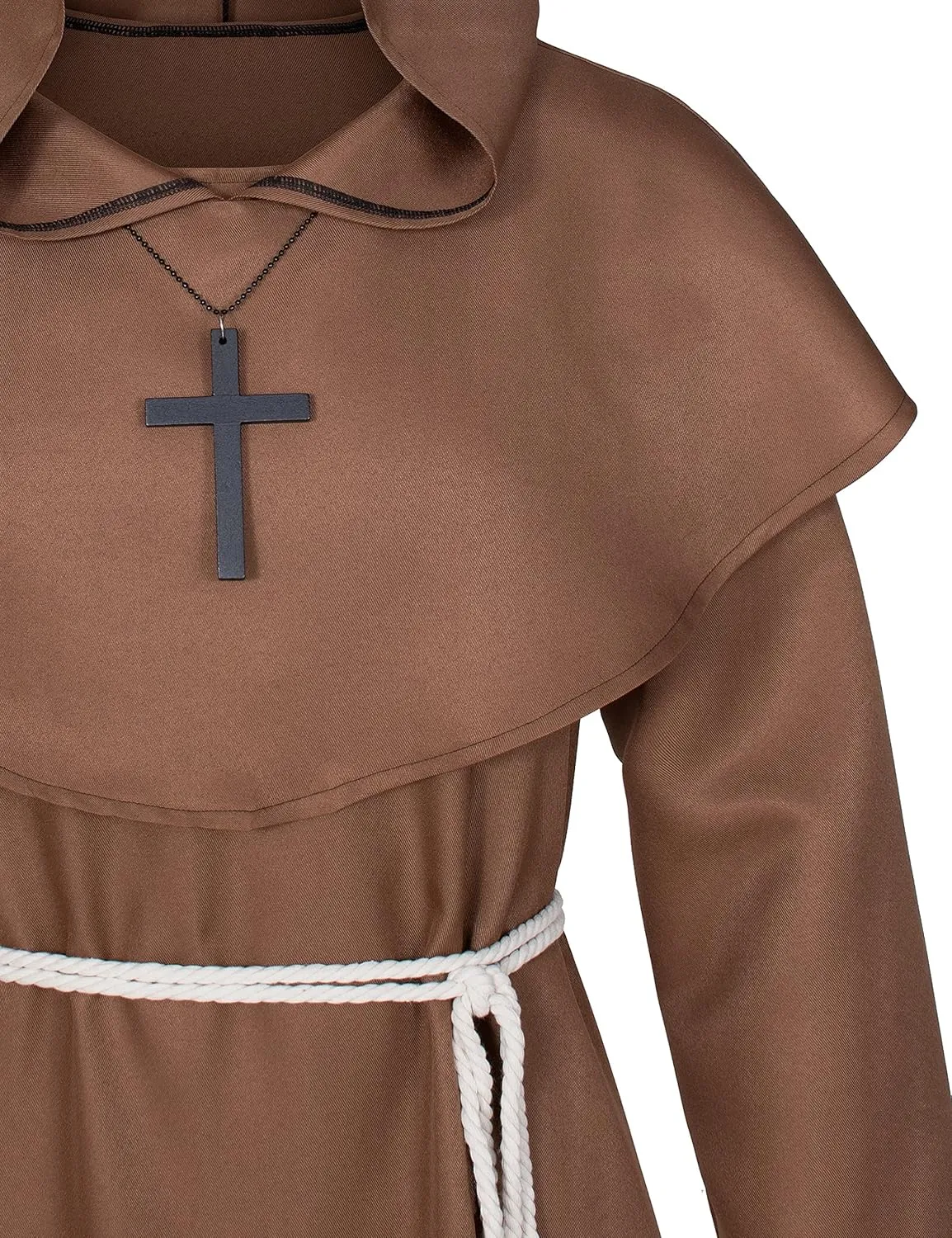 TOKYO REVENGERS Medieval Renaissance Monk Friar Priest Wizard Cloak Hooded Robe Cosplay Belt Necklace Set
