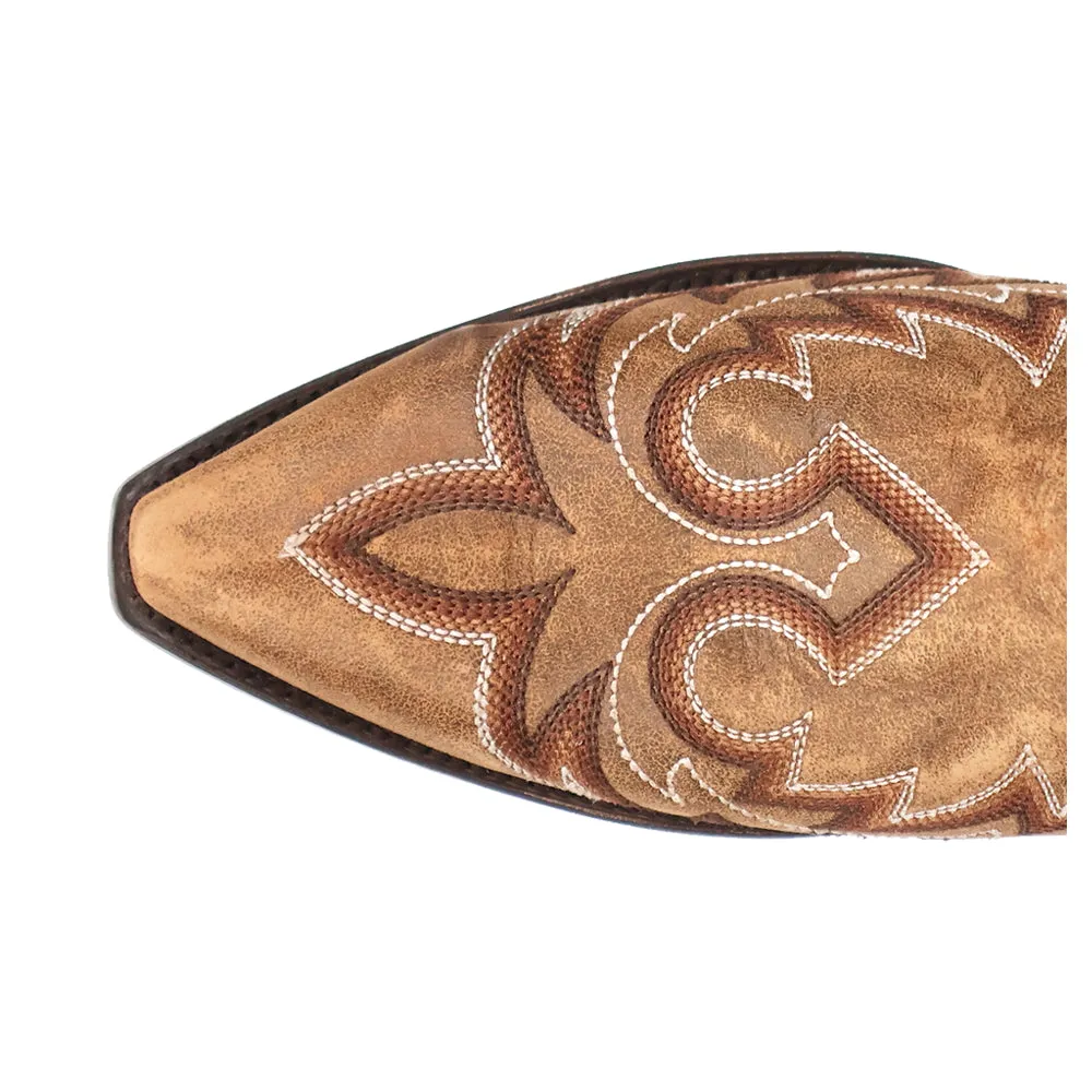 Triton Embroidered Snip Toe Pull On Cowboy Boots