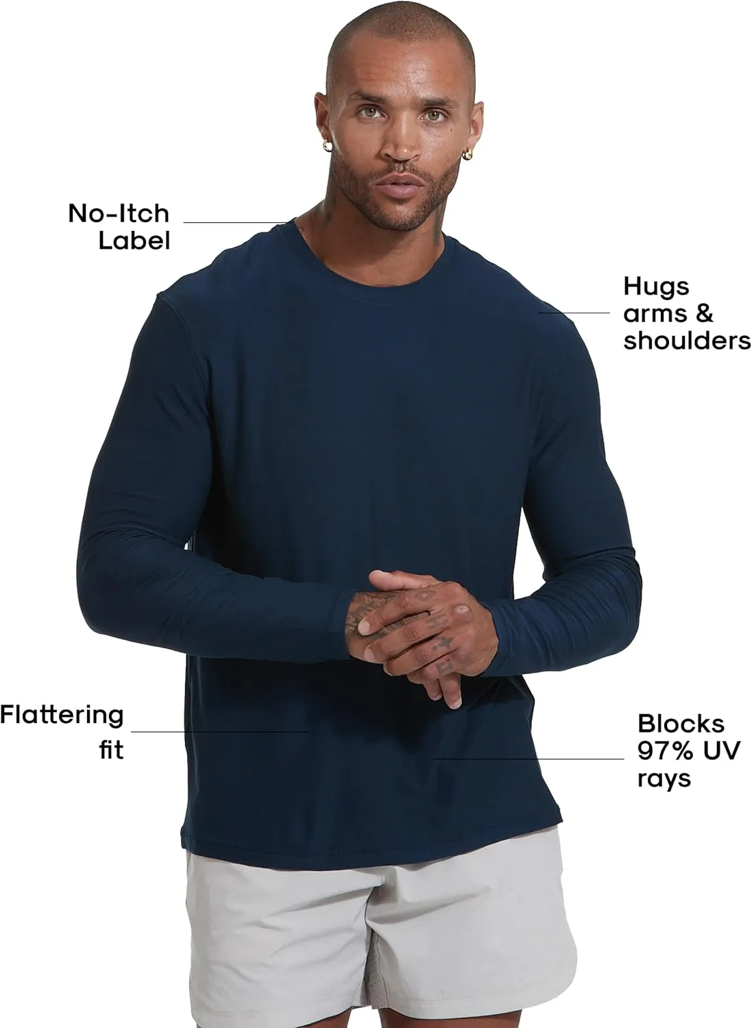 True Classic Workout Shirts for Men - Athletic Tops & Gym Shirts for Men, Quick-Dry Mens Workout Shirt Base Layer