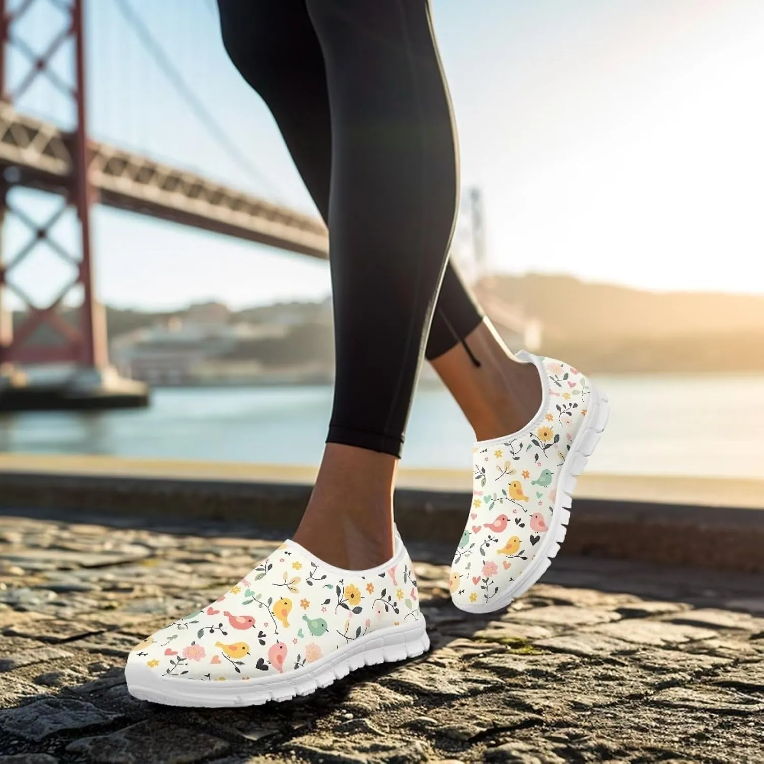 Women's Sneakers Casual Low-Top Slip-On Sport Sneakers Breathable Outdoor Comfortable Lightweight Walking Shoes for Teen Girls US 5.5-11.5